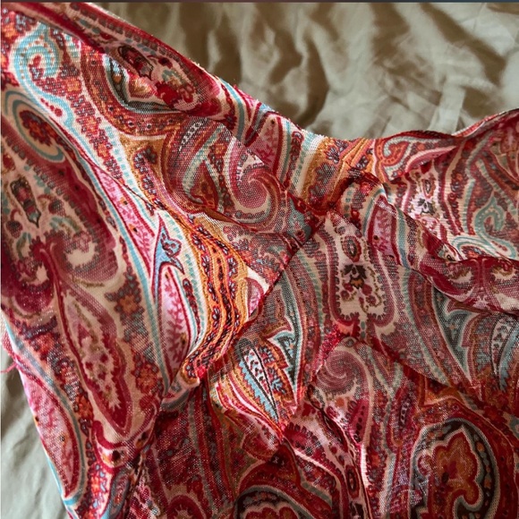 Promod Red and Pink Paisley Mini Dress - Picture 6 of 6